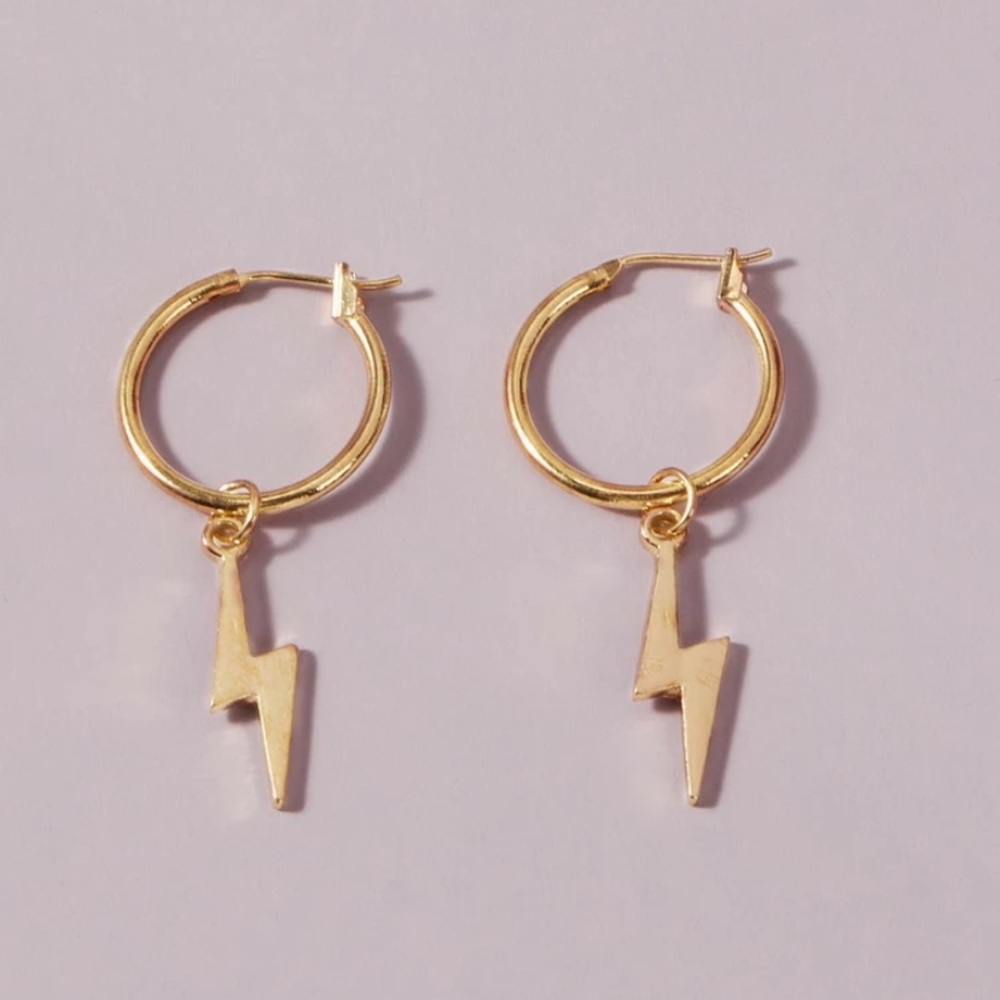 BOGO Lighting Bolt Earrings Huggies Hoop Jewelry